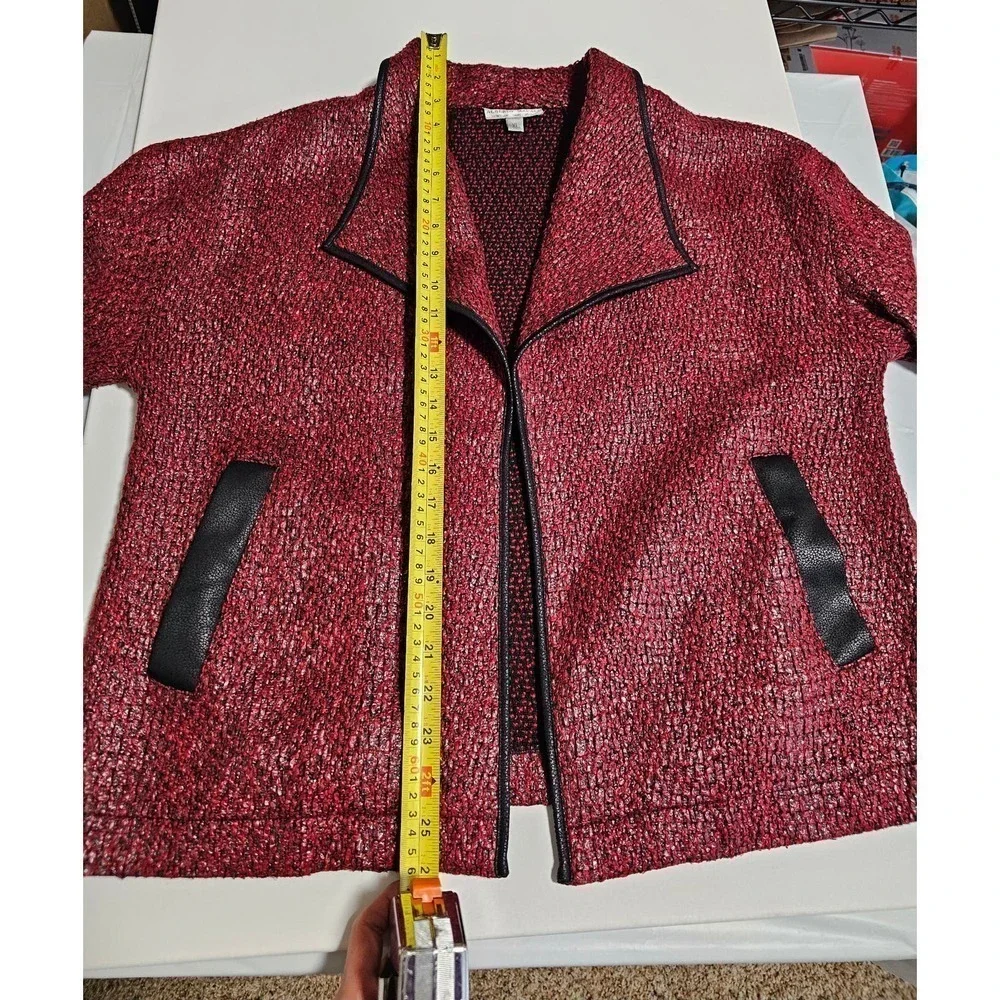 Alberto Makali XL 3/4 sleeve Burgundy Textured Jacket‎ kimono. Designer. Artzy